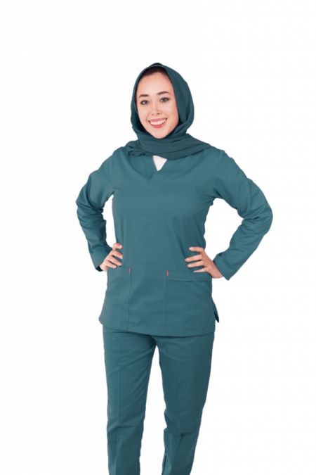 Dark Teal Classic Scrub L S