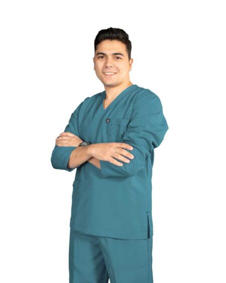 Dark Teal Classic Long Sleeve Scrub