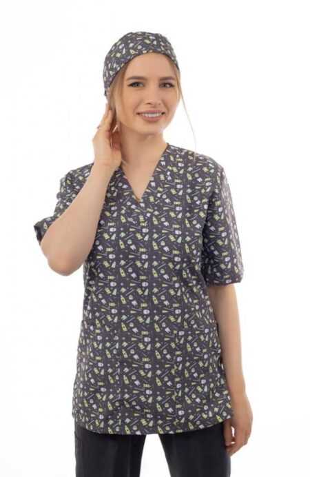 Dark - Tooth Printed Scrub