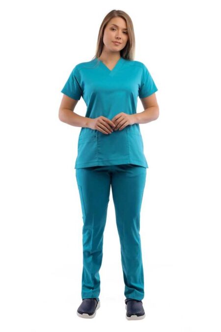 Dark Teal Premium Female Scrub