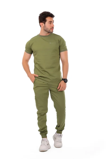 Olive Sportive Male Scrub - Sweat Pants